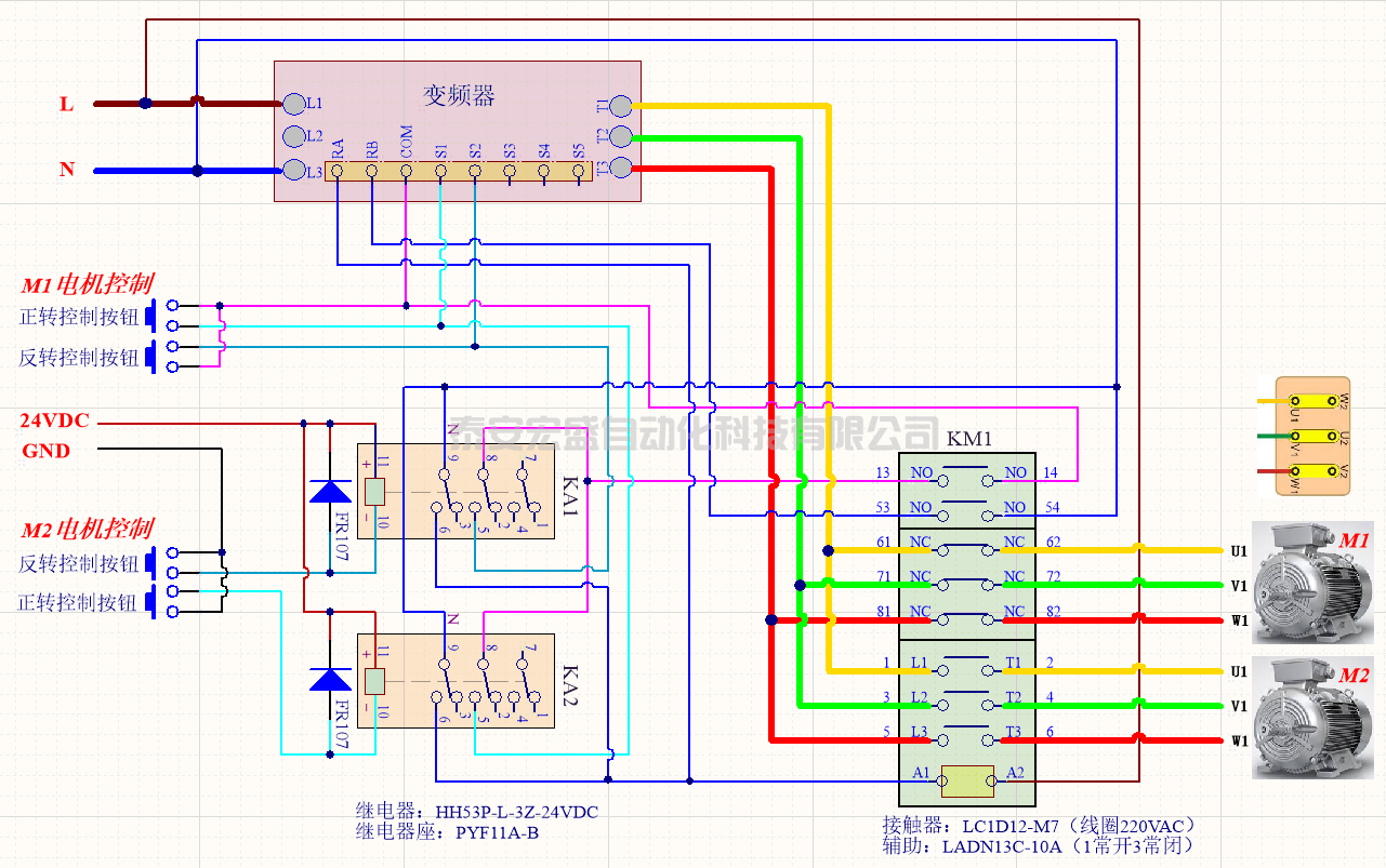 簡單的改動，實現(xiàn)一個變頻器分別獨立拖動兩個電機，老板高不高興